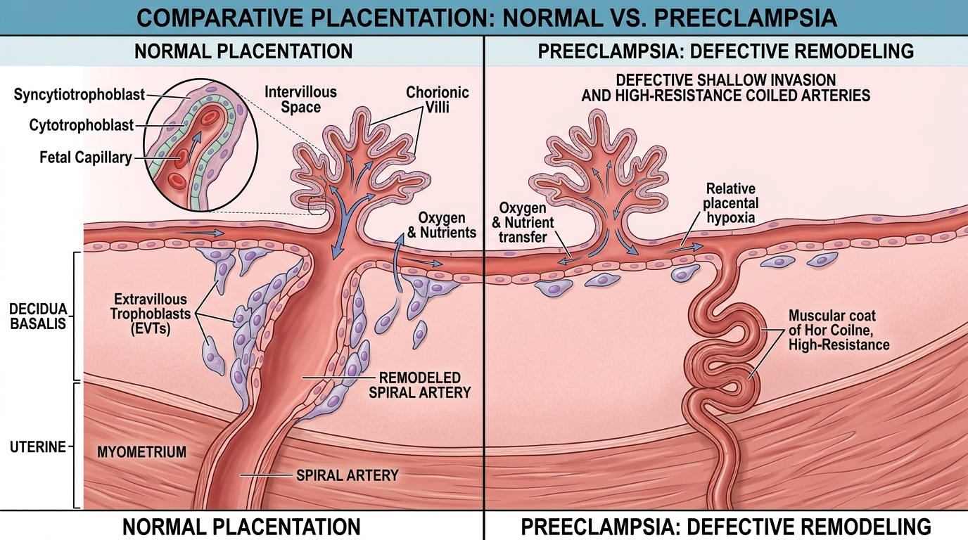 Placentation & Deep Trophoblast Invasion of Spiral Arteries