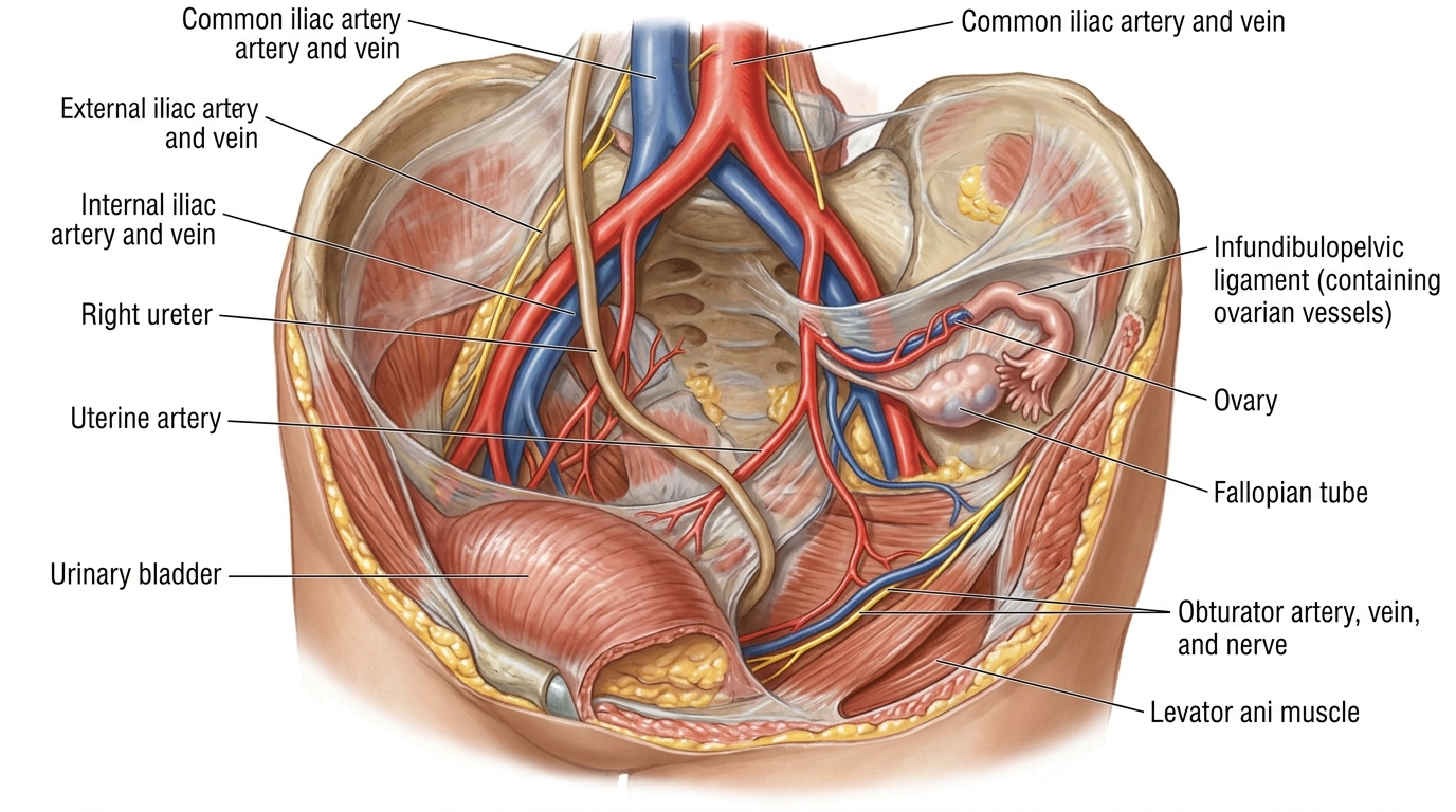 Retroperitoneal Pelvic Surgical Anatomy & Course of the Ureter